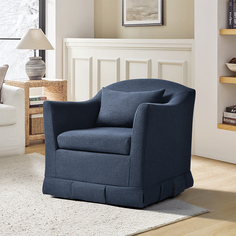 Sara Armchair with Removable Slipcover & Box Pleated Skirt - Modern Living Room Accent Chair for Home, Office, or Reading Nook