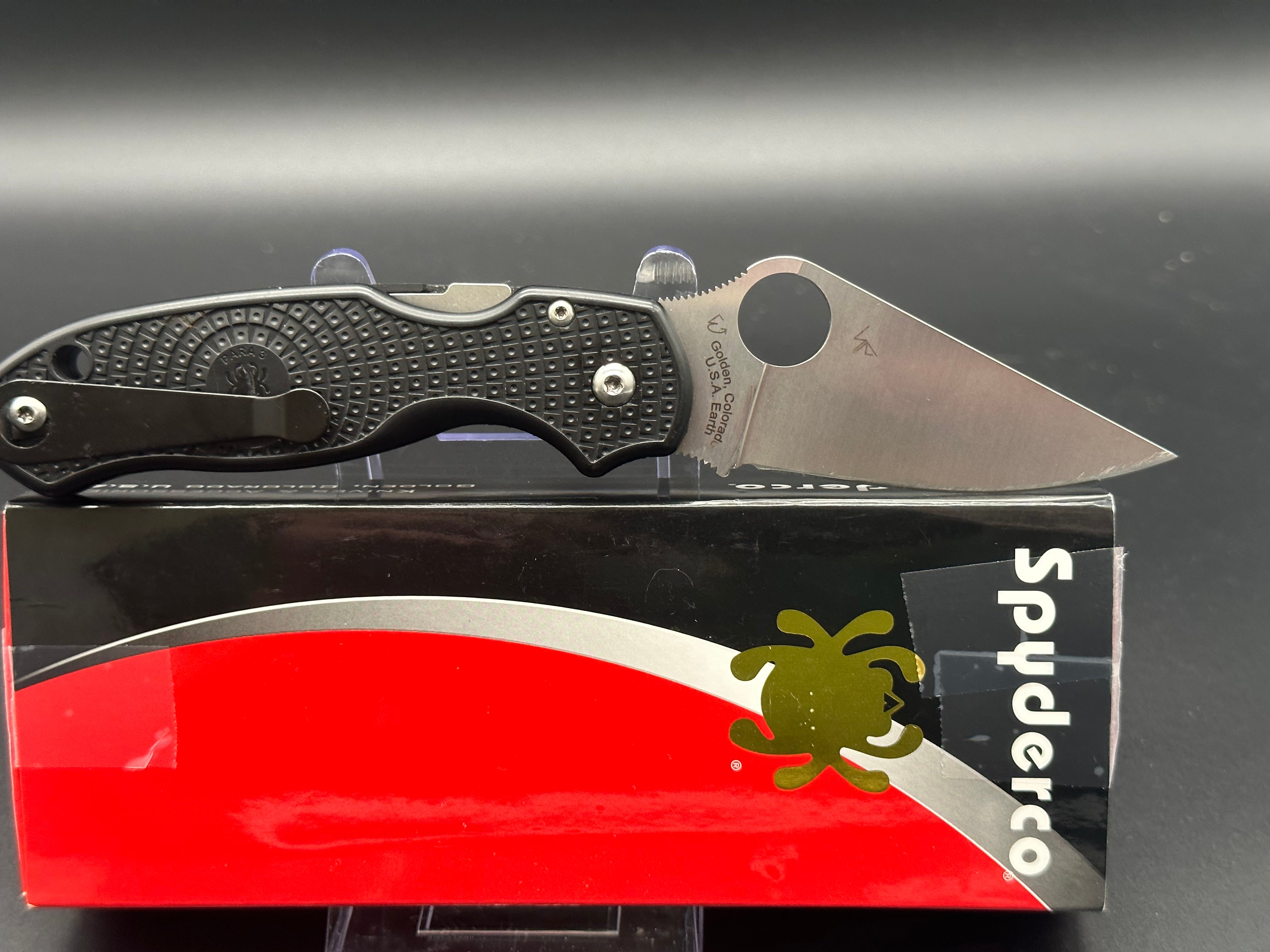 Spyderco Para 3 Lightweight Folding Knife with CTS BD1N Steel Blade - EDC, Outdoor, Camping & Everyday Carry Pocket Knife