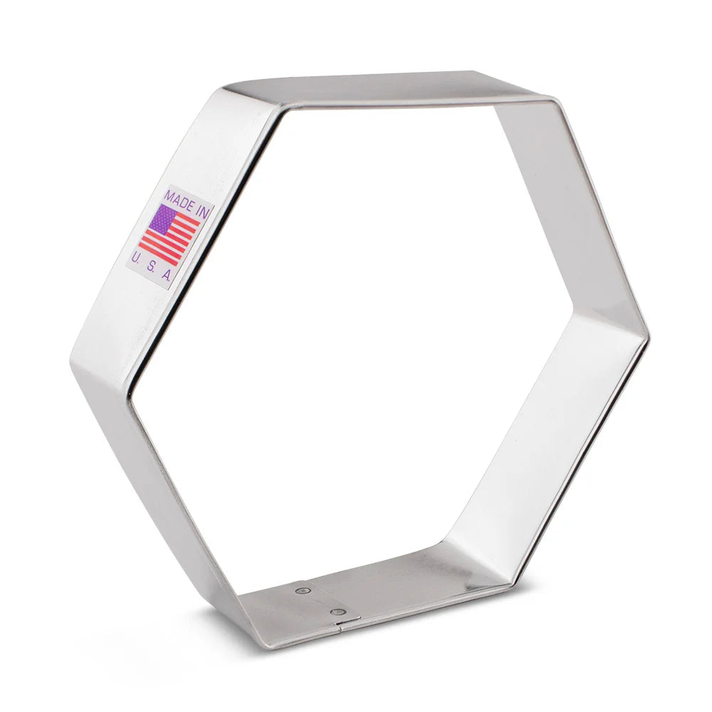 Hexagon Cookie Cutter Set - Stainless Steel Baking Tools for Perfect Geometric Cookies - Ideal for Christmas, Halloween, and Party Dessert Decorating