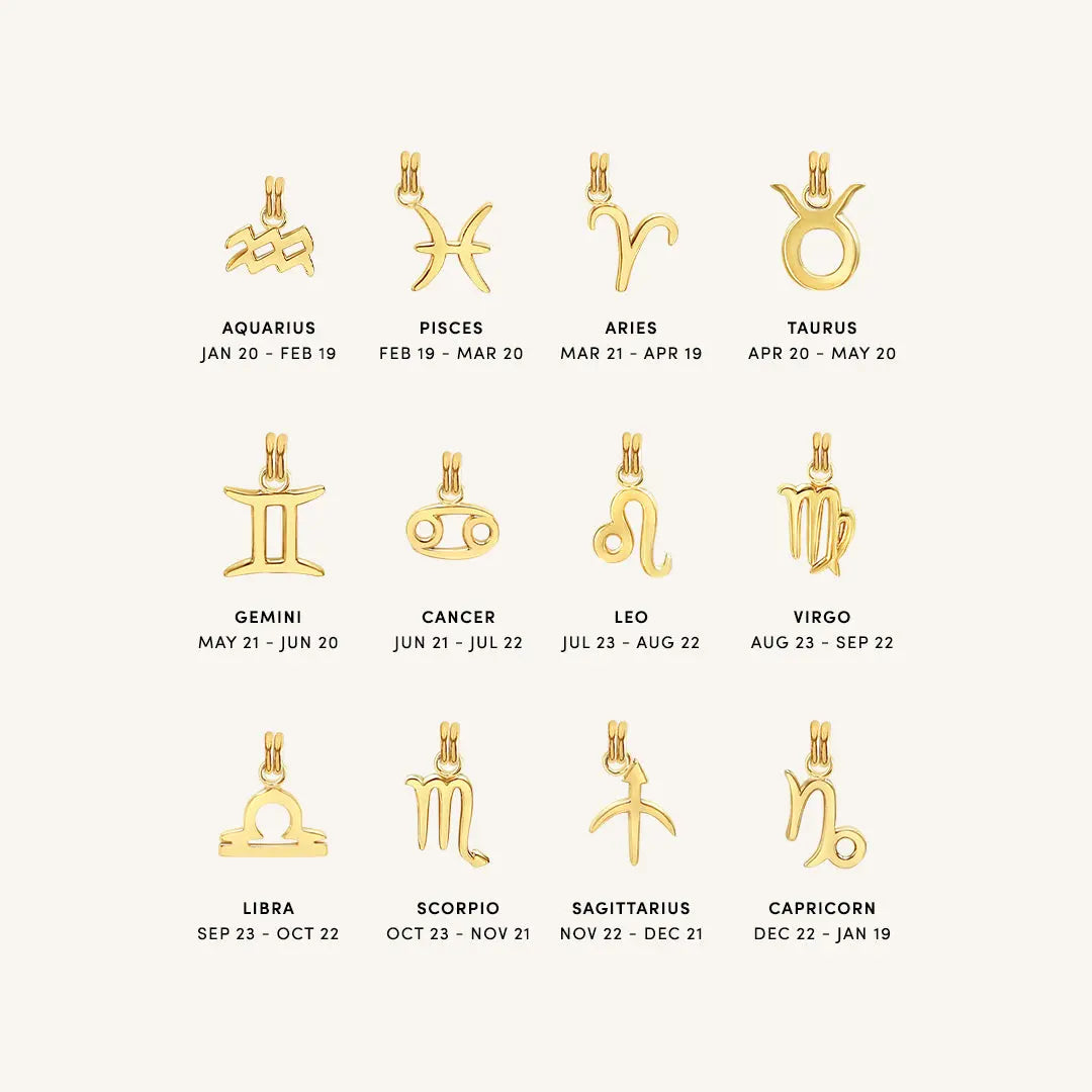 Elegant Petite Zodiac Necklace - Dainty Gold Zodiac Pendant for Women - Perfect Gift for Birthday, Anniversary & Everyday Wear