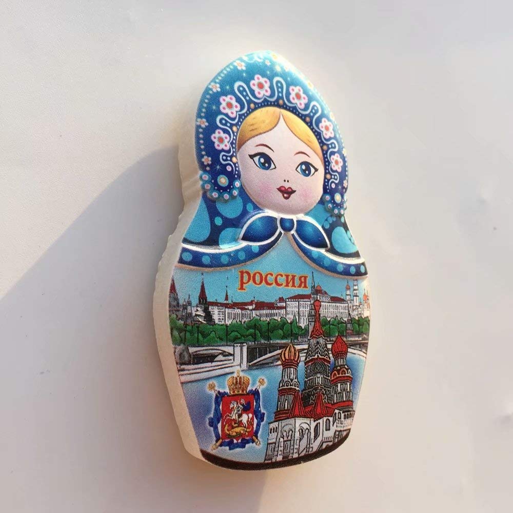 Handmade 3D Resin Matryoshka Doll Fridge Magnet - Russian Nesting Doll Souvenir from Moscow, Travel Gift & City Collection - Perfect for Fridge Decor, Office Accessories, and Travel Memories