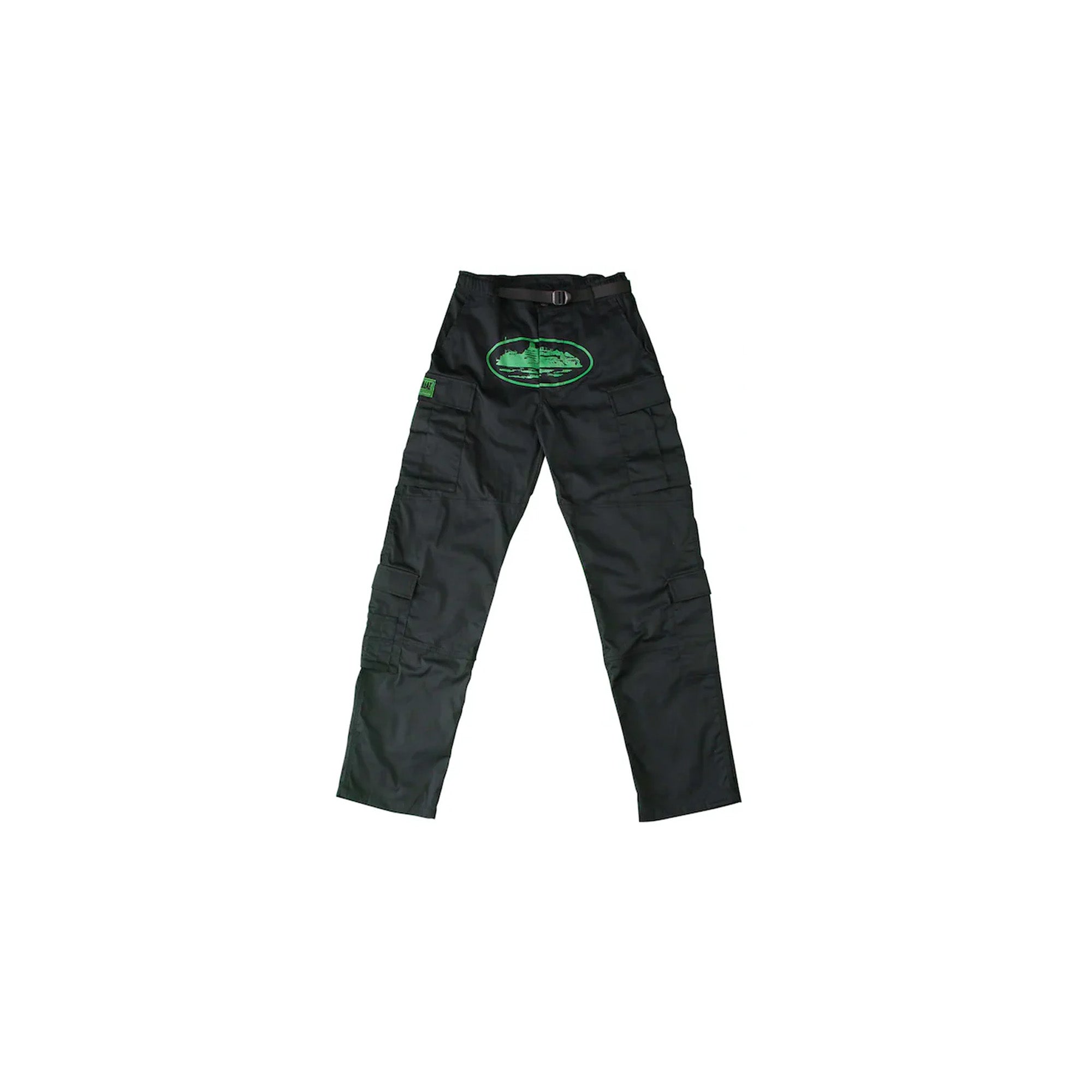 Corteiz Mula Guerillaz Cargo Pants - Black & Green Camo | Streetwear Hip Hop Fashion | Perfect for Urban Outfits & Casual Wear