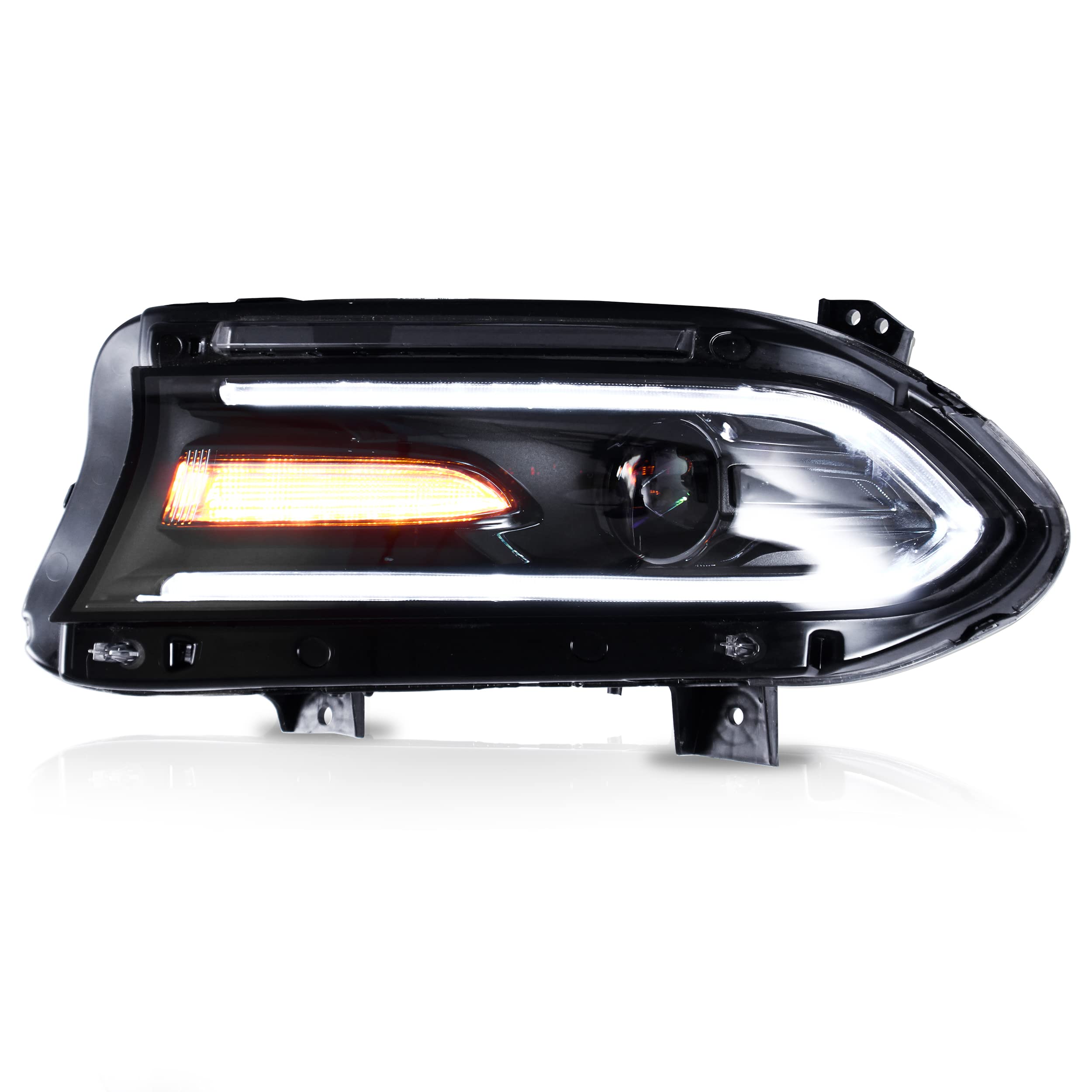 VLAND LED Headlight Assembly for Dodge Charger 2015-2020 - DRL Headlamp Replacement with Plug & Play Installation (Driver Side, 9005 Bulb Size Not Included) | Upgrade Your Night Driving Safety & Style