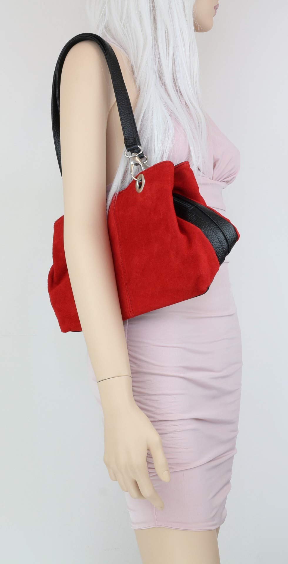 Stylish Italian Suede Leather Shoulder Bag for Women - Fashionable Crossbody Purse for Work, Travel & Everyday Use
