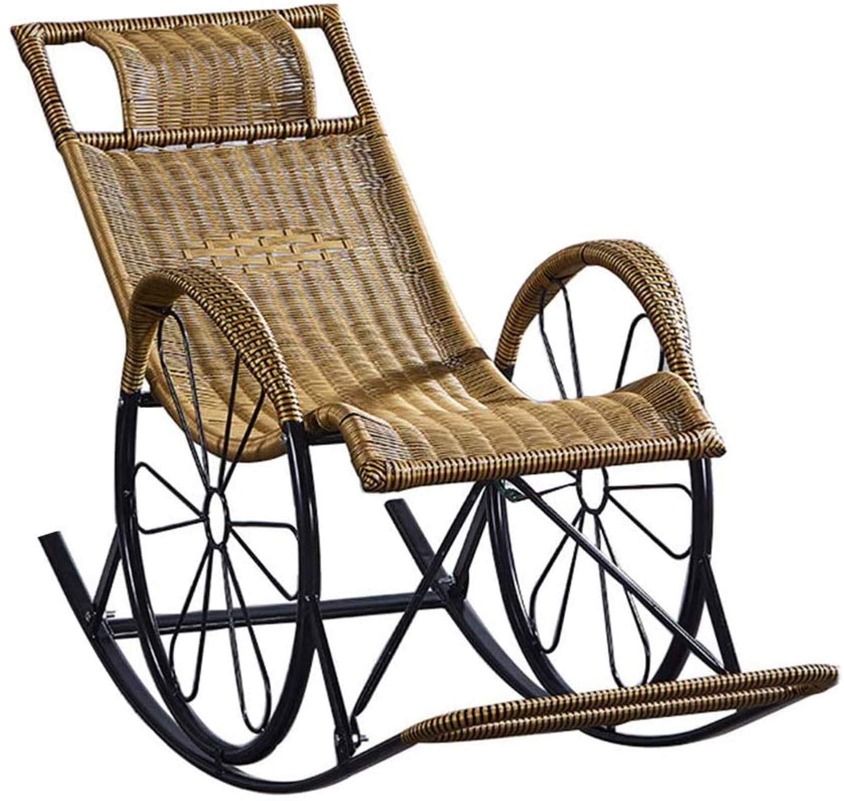 Lightweight Rocking Sun Lounger Chair with Footrest & Headrest - Portable Reclining Outdoor Chair for Garden, Patio, Lawn, Deck & Beach - Perfect for Sunbathing, Relaxing & Poolside Lounging