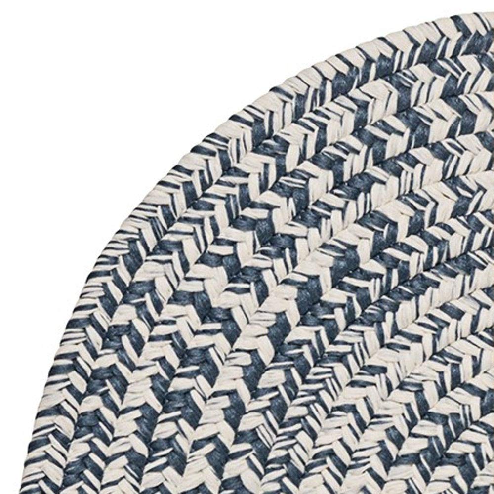 Farmhouse Checkered Braided Rug - 2x5 Reversible Tweed Geometric Indoor/Outdoor Rug - Durable Polypropylene Area Rug in Lake Blue - Perfect for Living Room, Bedroom, Patio & Entryway Decor
