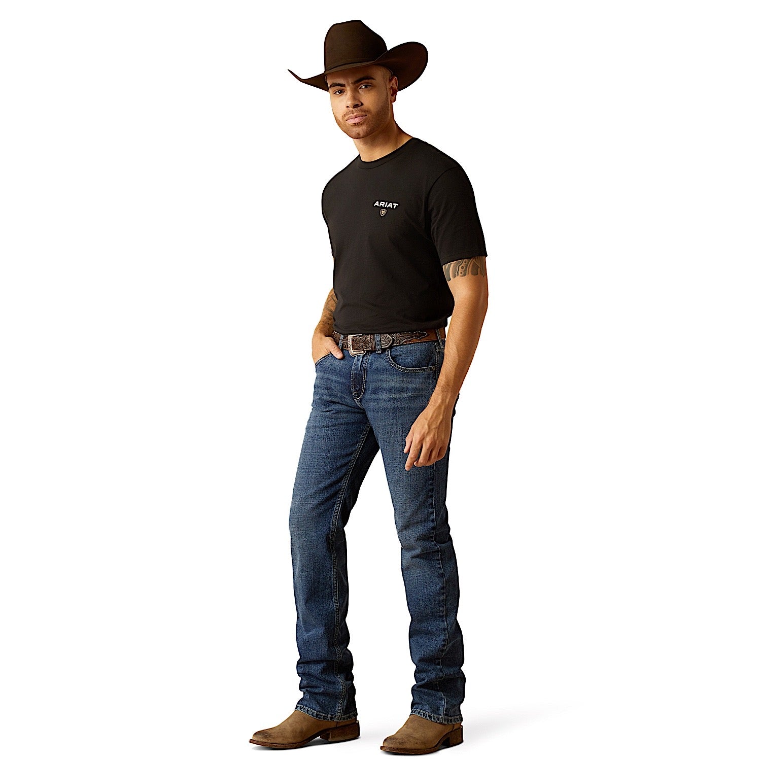 Ariat Men's M7 Slim Straight Leg Scout Jean in Roan - Durable & Comfortable Workwear for Ranch, Farm & Outdoor Activities
