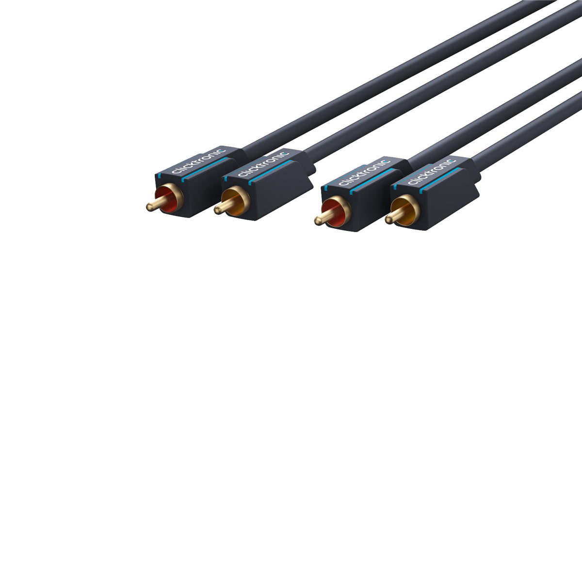 High-Quality Clicktronic Cinch Stereo RCA Cable 3m (10ft) - Gold-Plated Connectors for Crystal Clear Audio - Perfect for Home Theater, Gaming & Audio Systems