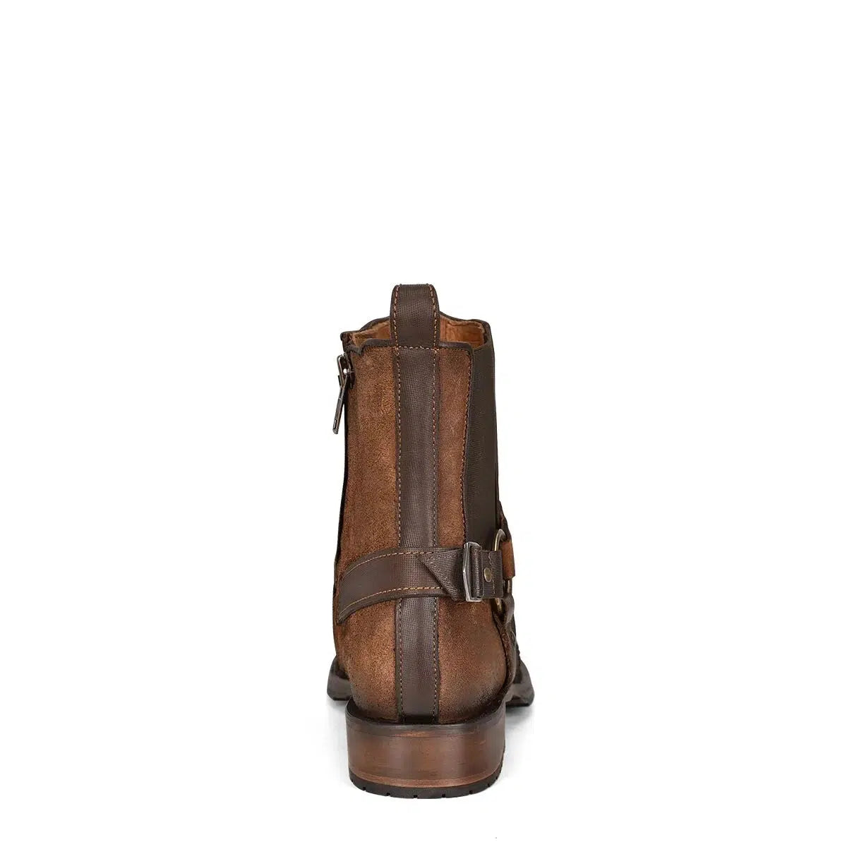 Men's Cuadra Brown Casual Cowboy Python Skin Zip Ankle Boots - Stylish Western Boots for Everyday Wear & Outdoor Adventures