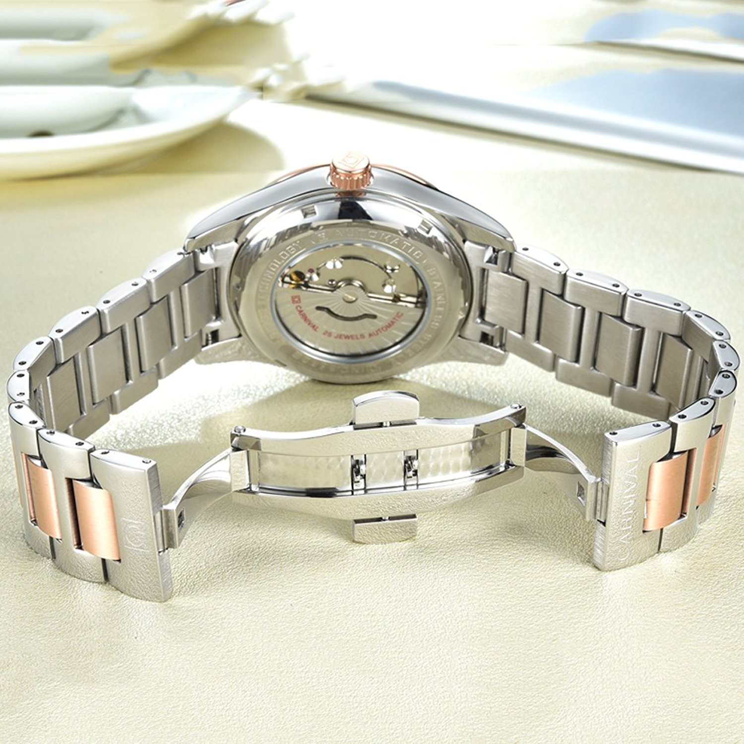 **Stylish Automatic Mechanical Couple Watches Set for Men & Women - Luxury Dress Watches for Him & Her - Perfect for Anniversaries, Weddings & Date Nights**