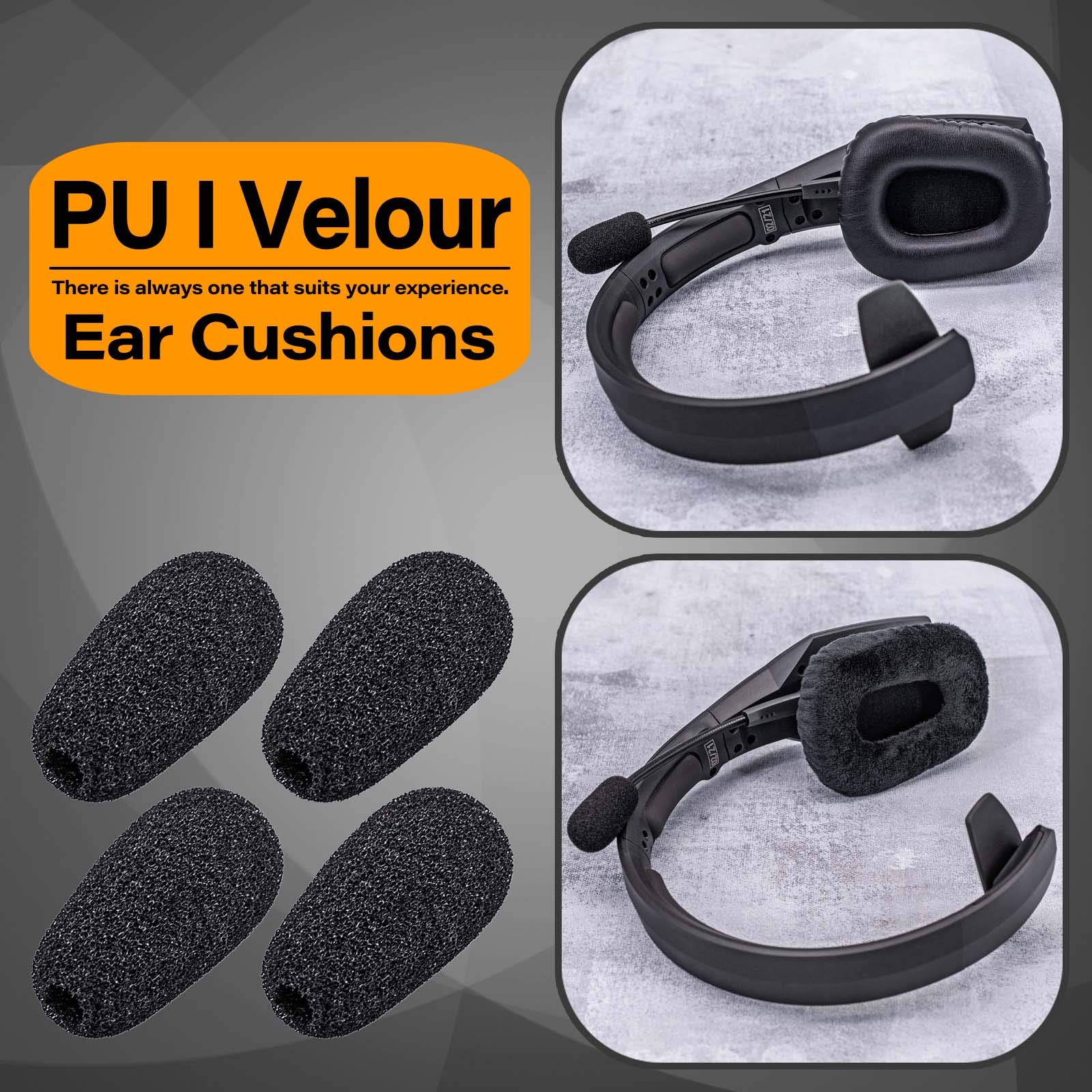 B450-XT Replacement Ear Pads Cushion - PU & Velour Ear Cushions Compatible with B450-XT/B450XT Headphones - Comfort Upgrade for Gaming, Music & Office Use