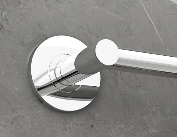 24 Inch Stainless Steel Towel Rod - Premium Chrome Finish Bathroom Accessory - Heavy Duty Towel Hanger Bar (Pack of 1) - 5 Year Warranty - Perfect for Bathrooms, Kitchens & Laundry Rooms