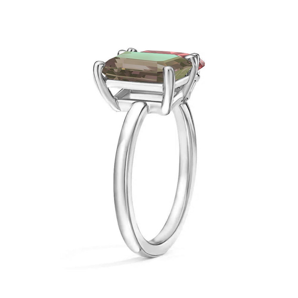 Personalized Alexandrite Toi et Moi Anniversary Ring - Custom Birthstone Jewelry for Couples, Engagements & Romantic Gifts