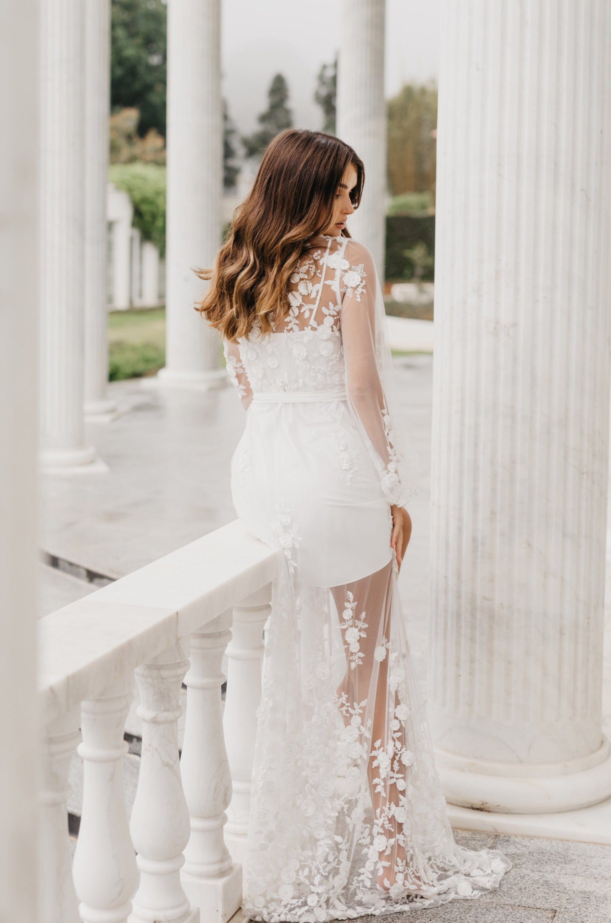 Steffanie Beaded Floral Lace Maxi Dress with Slip - Elegant Boho Wedding Guest Dress for Summer Parties & Beach Vacations
