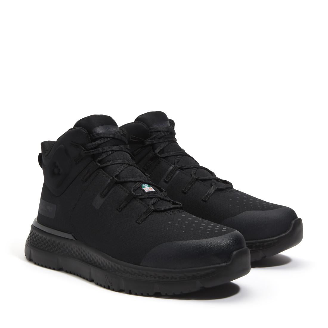 Intercept Puncture Resistant Steel Toe Work Boots for Men - Black Ripstop Safety Shoes for Construction, Warehouse & Outdoor Work