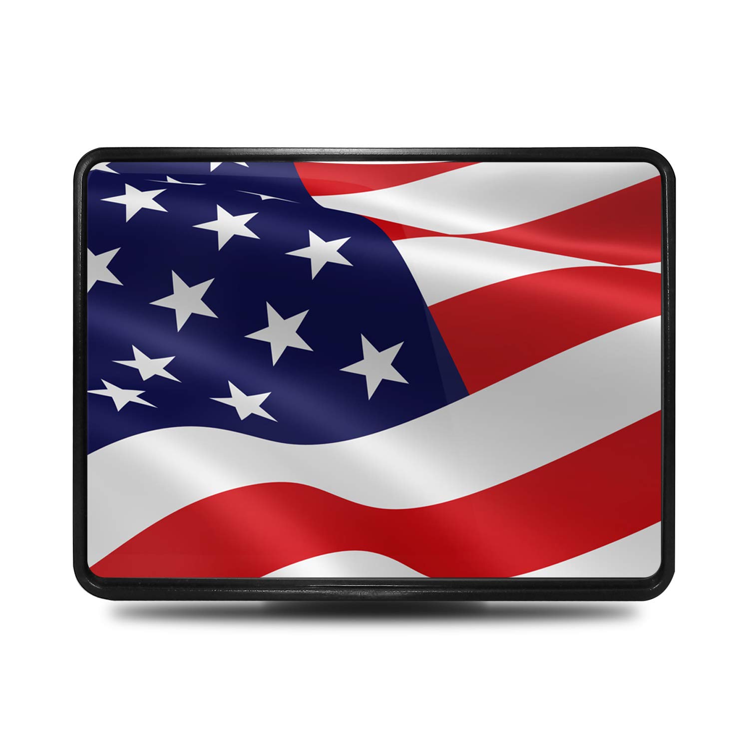 USA American Flag ABS Plastic 2 Inch Trailer Hitch Cover - Compatible with Most Trucks & SUVs - Perfect for 4th of July, Memorial Day & Patriotic Events
