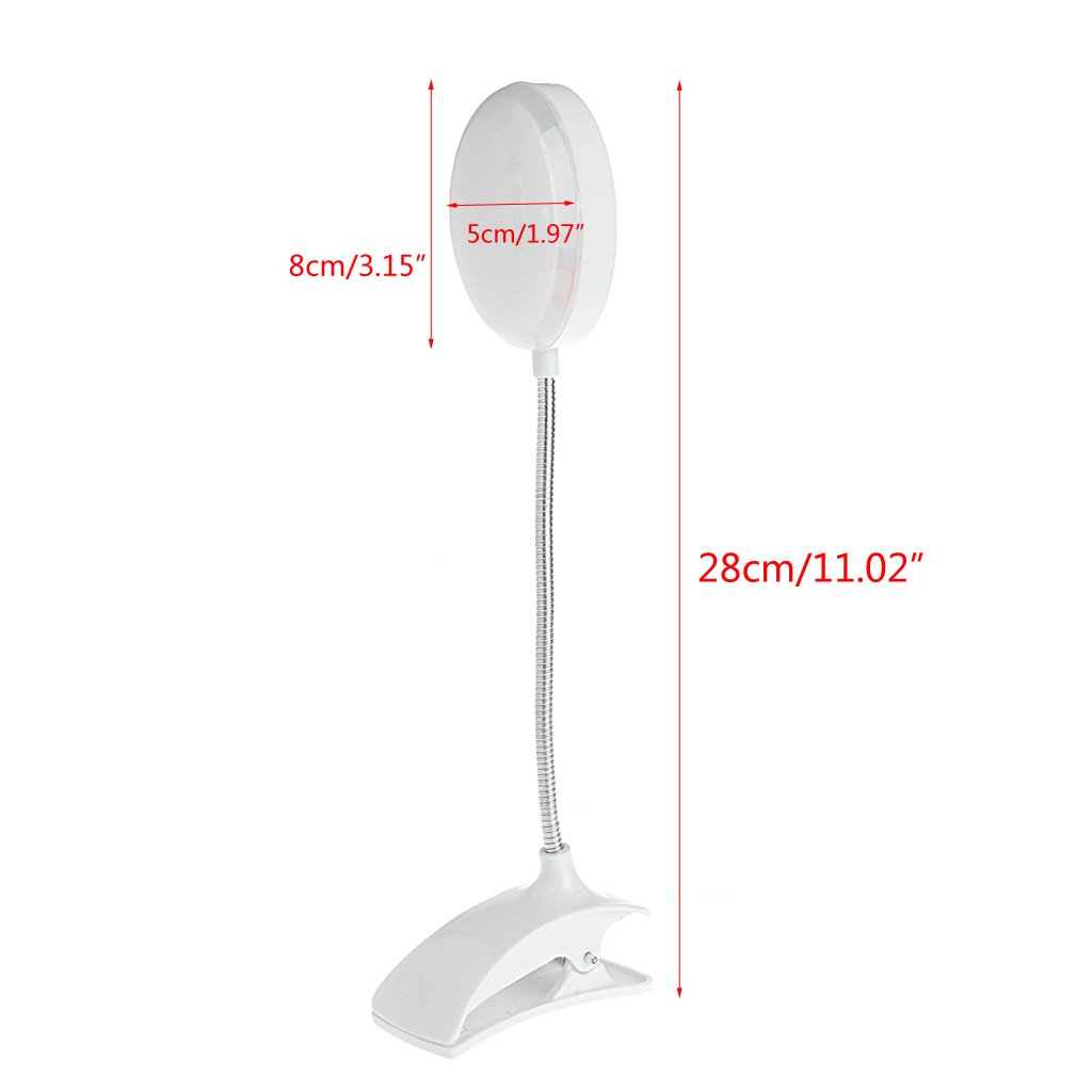 Flexible LED Clip-On Desk Lamp - Adjustable Brightness Reading Light for Study, Bedroom, Office & Laptop Workspace - White Task Lighting for Books, Computers & Nighttime Use