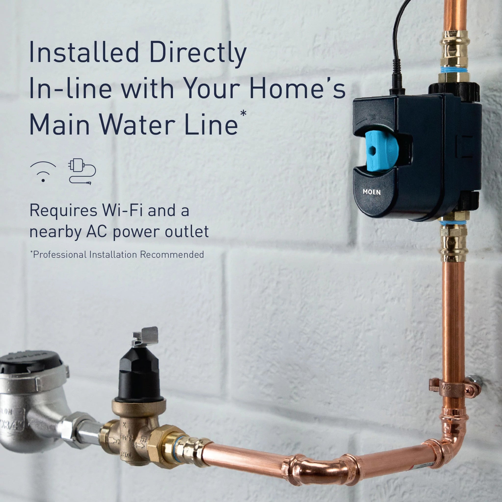Flo Smart Water Monitor & Shutoff Valve - Leak Detection & Automatic Water Shutoff System for Home Protection | Prevent Water Damage & Save Money | Ideal for Basements, Laundry Rooms & Vacation Homes
