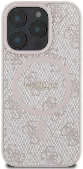 Guess Leather 4G Ring Classic Logo MagSafe Compatible Hard Case for iPhone 16 Pro 6.3