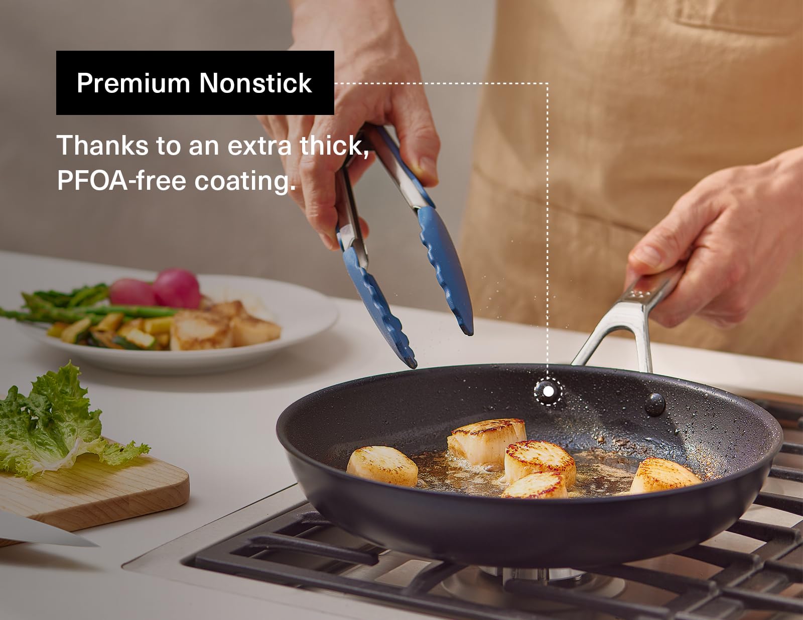 Premium Misen Nonstick Frying Pan Set - 12 Inch Induction Ready Skillet for Eggs, Omelets & More - Dishwasher Safe, PFOA-Free Non Stick Fry Pan & Saute Pan - Perfect for Home Cooking, Breakfast & Professional Kitchens