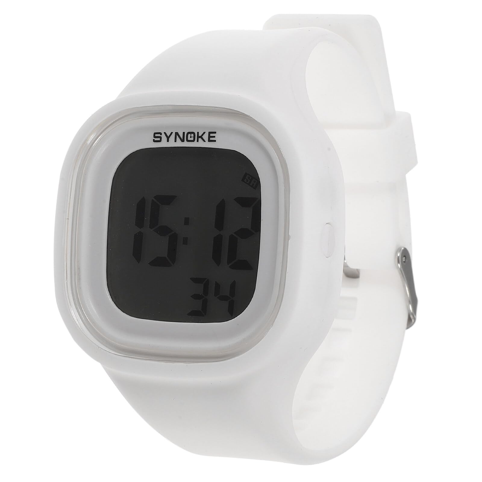 Waterproof Digital Sports Watch with Glow-in-the-Dark Silicone Strap for Men & Women - Perfect for Running, Swimming & Outdoor Activities (White)