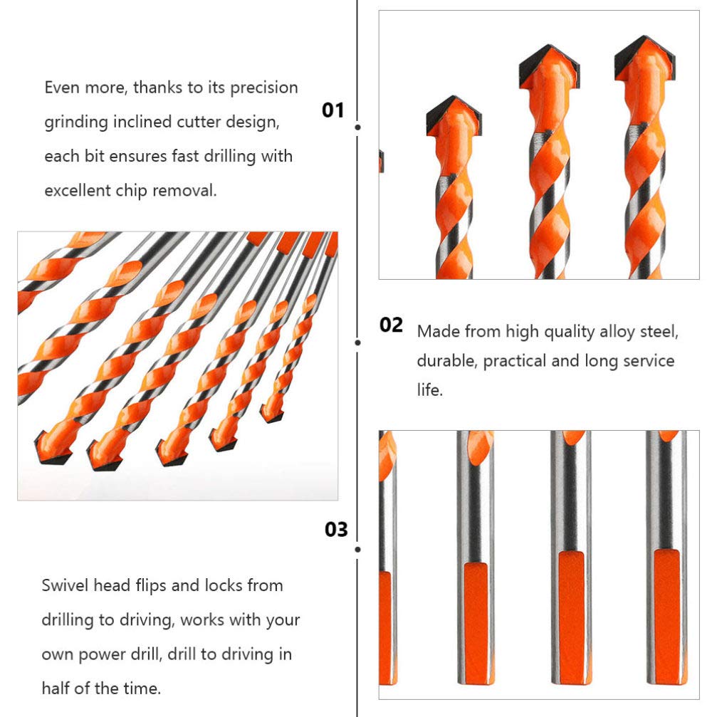 5pcs Overlord Alloy Triangle Spiral Drill Bits - High-Speed Steel Rotary Hole Opener for Electric Drills - Perfect for Wood, Metal & Plastic DIY Projects