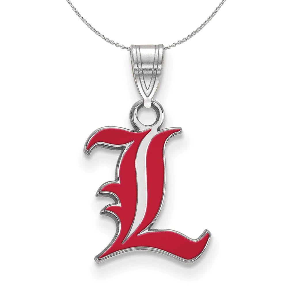 Louisville Sterling Silver Enamel Pendant Necklace for Gifts & Sports Fans