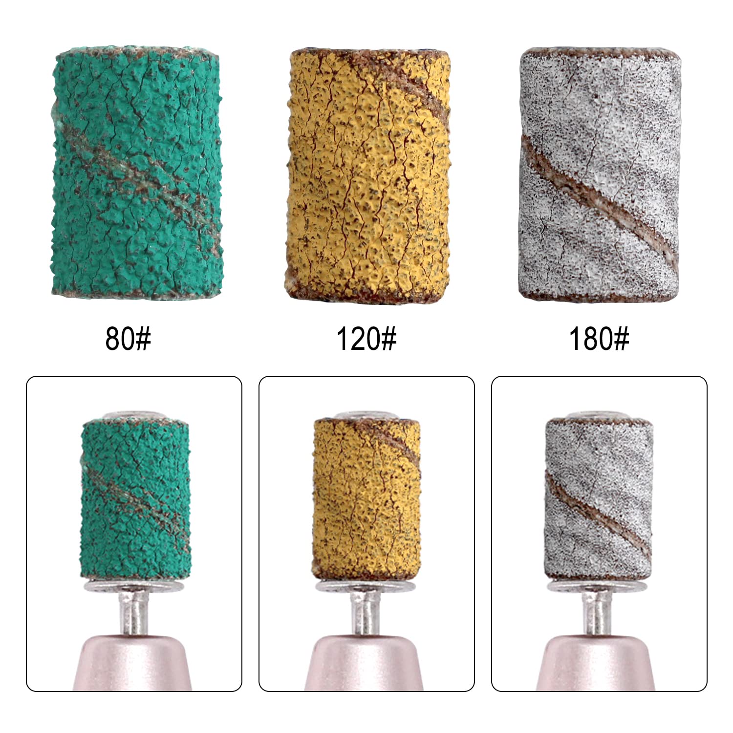 210PCS Nail Sanding Bands for Nail Drill - Fine/Medium/Coarse Grit Sanding Circles with 1PC Drill Bit (80/120/180 Grit) - Perfect for Manicure, Pedicure & Nail Art at Home or Salon