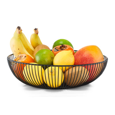 Premium Black Metal Fruit Basket - Elegant Kitchen Storage & Display for Fresh Fruits - Perfect for Dining Table, Countertop, or Gift Giving