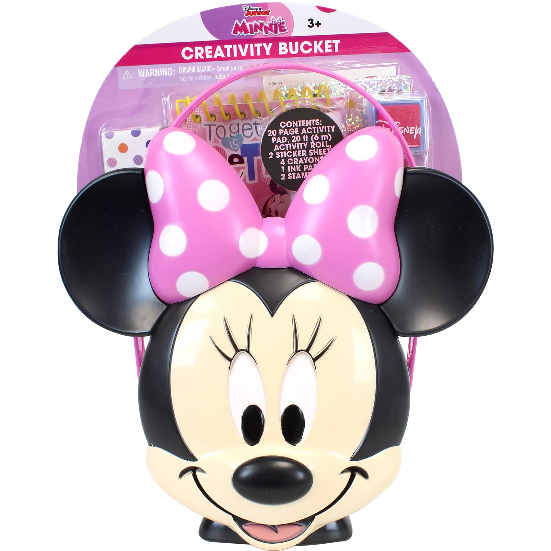 Minnie Mouse Creativity Bucket - Coloring & Sticker Activity Set for Kids | Perfect for Birthday Gifts, Travel Entertainment & Preschool Learning