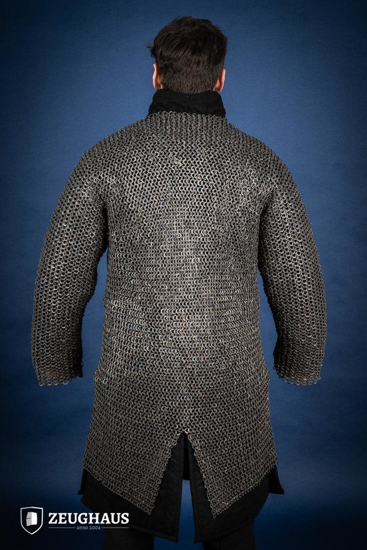 Titanium Chainmail Hauberk - 9mm Flat Ring Riveted Medieval Armor for LARP, Cosplay & Historical Reenactment