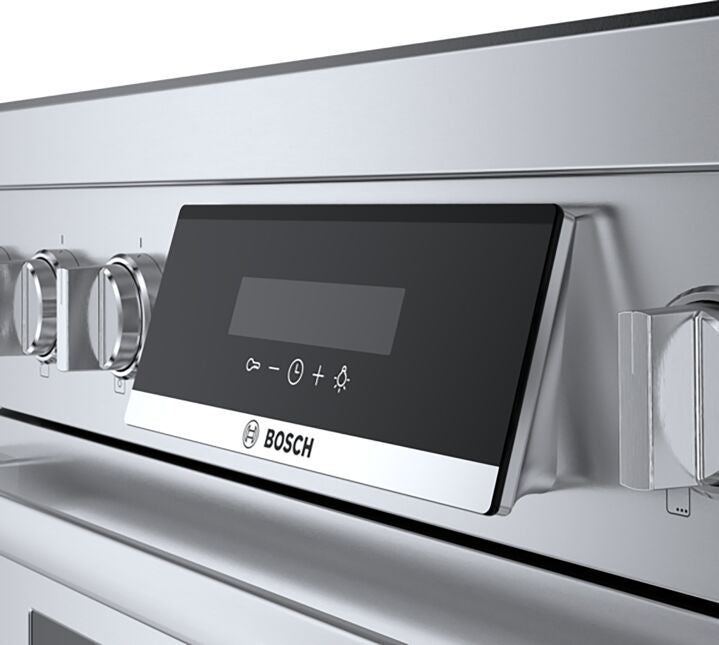Bosch 36-Inch Stainless Steel Industrial Style Electric Induction Range - 3.7 cu. ft. Capacity, Model HIS8655C | Professional Kitchen Appliance for Home Chefs & Commercial Use