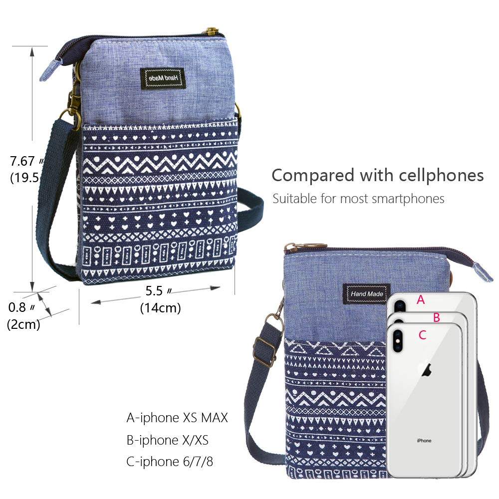 Spacious Canvas Crossbody Phone Purse Wallet with Adjustable Shoulder Strap for Women & Teen Girls - Perfect for Travel, Shopping, and Daily Essentials
