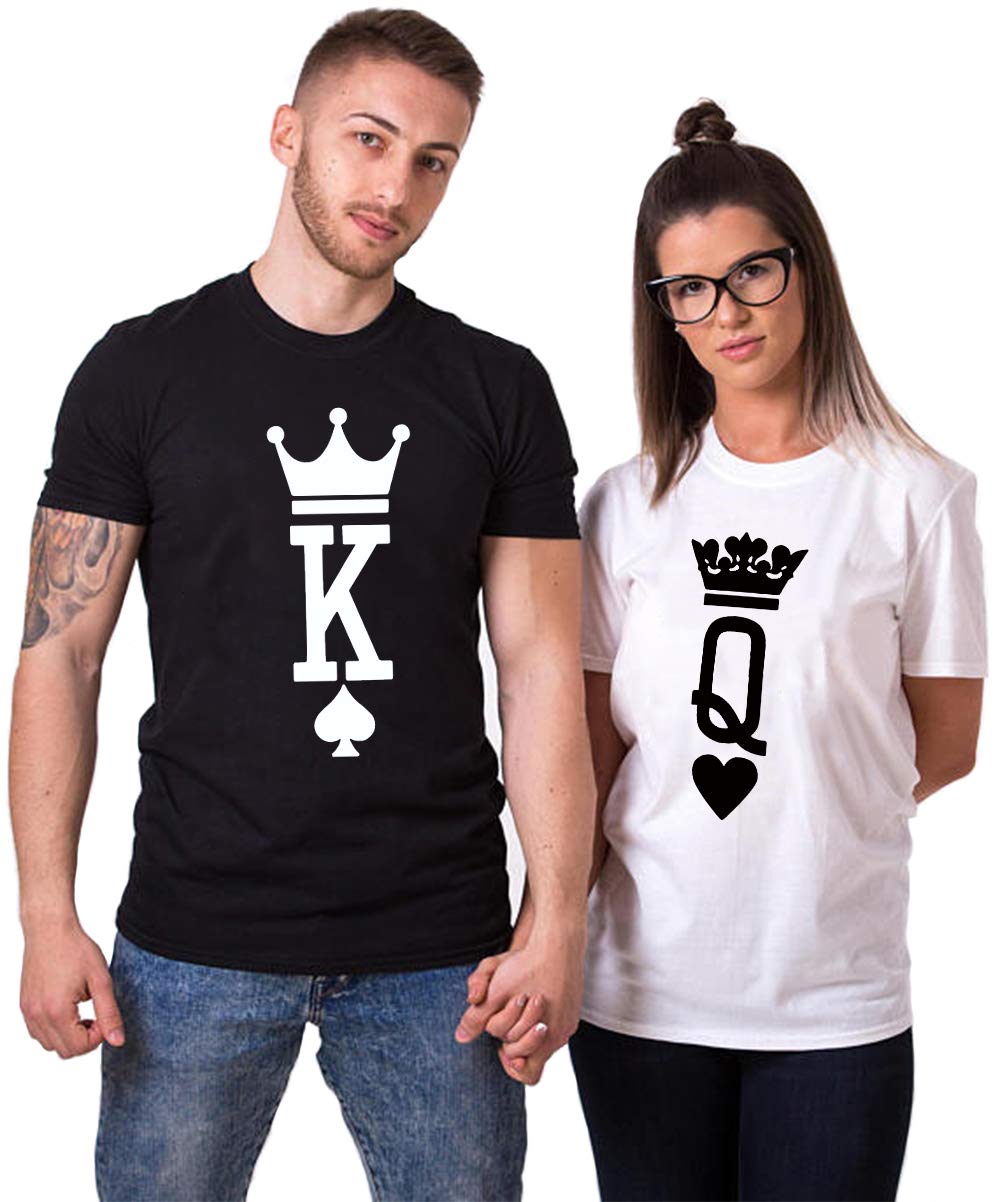 King & Queen Matching Couple T-Shirts - His & Hers Valentine's Day Shirts for Couples - Perfect for Anniversaries, Date Nights, and Romantic Getaways