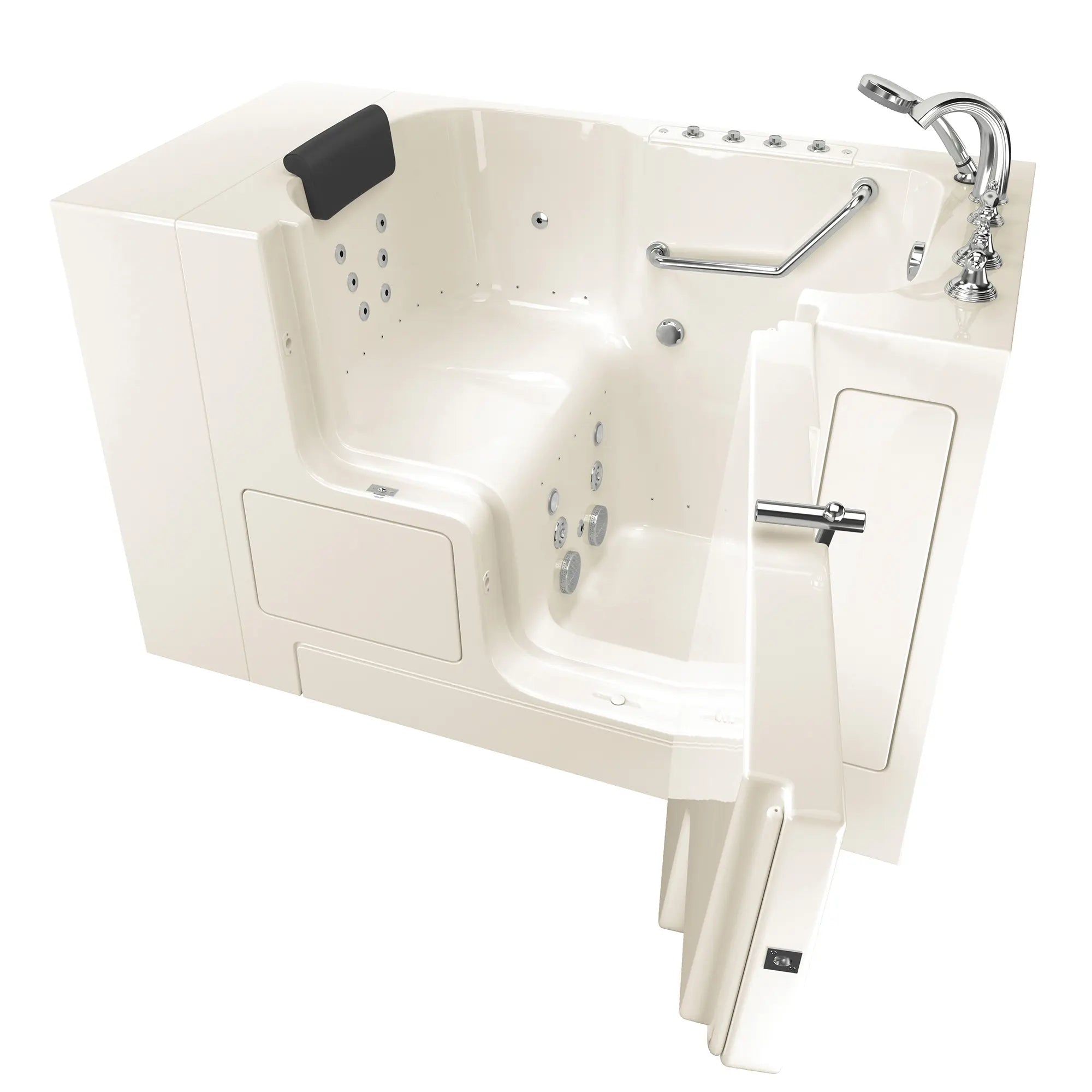 Premium 32 x 52 Inch Gelcoat Walk-In Bathtub with Air Spa & Whirlpool Systems - Right Hand Drain & Faucet - Ideal for Elderly & Mobility Support, Relaxing Hydrotherapy at Home