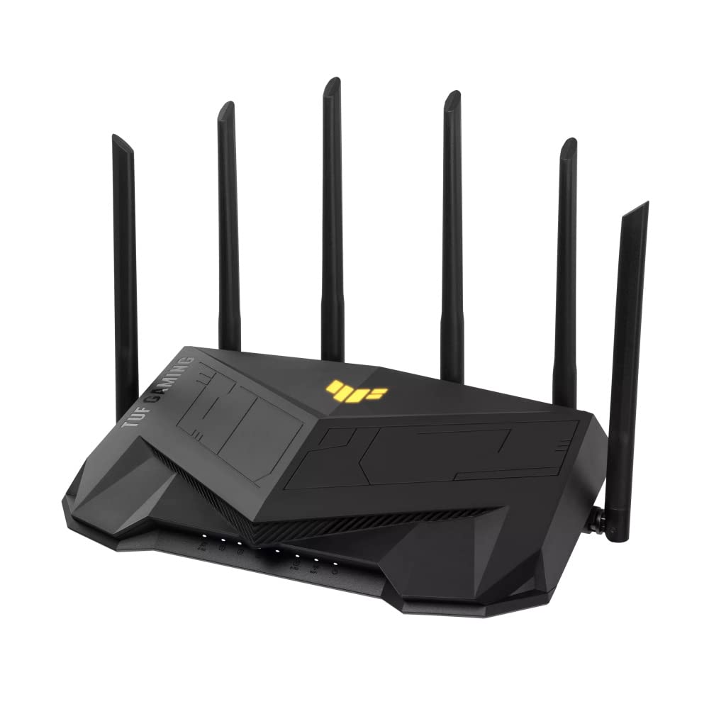 ASUS TUF Gaming AX6000 WiFi 6 Router - Dual Band 6000Mbps, Dual 2.5G Ports, Gaming Port & Mobile Game Mode | Mesh Compatible for Lag-Free Gaming & 4K Streaming | Secure Networking with Port Forwarding & Instant Guard | Perfect for Online Gaming, Home Office & Smart Home