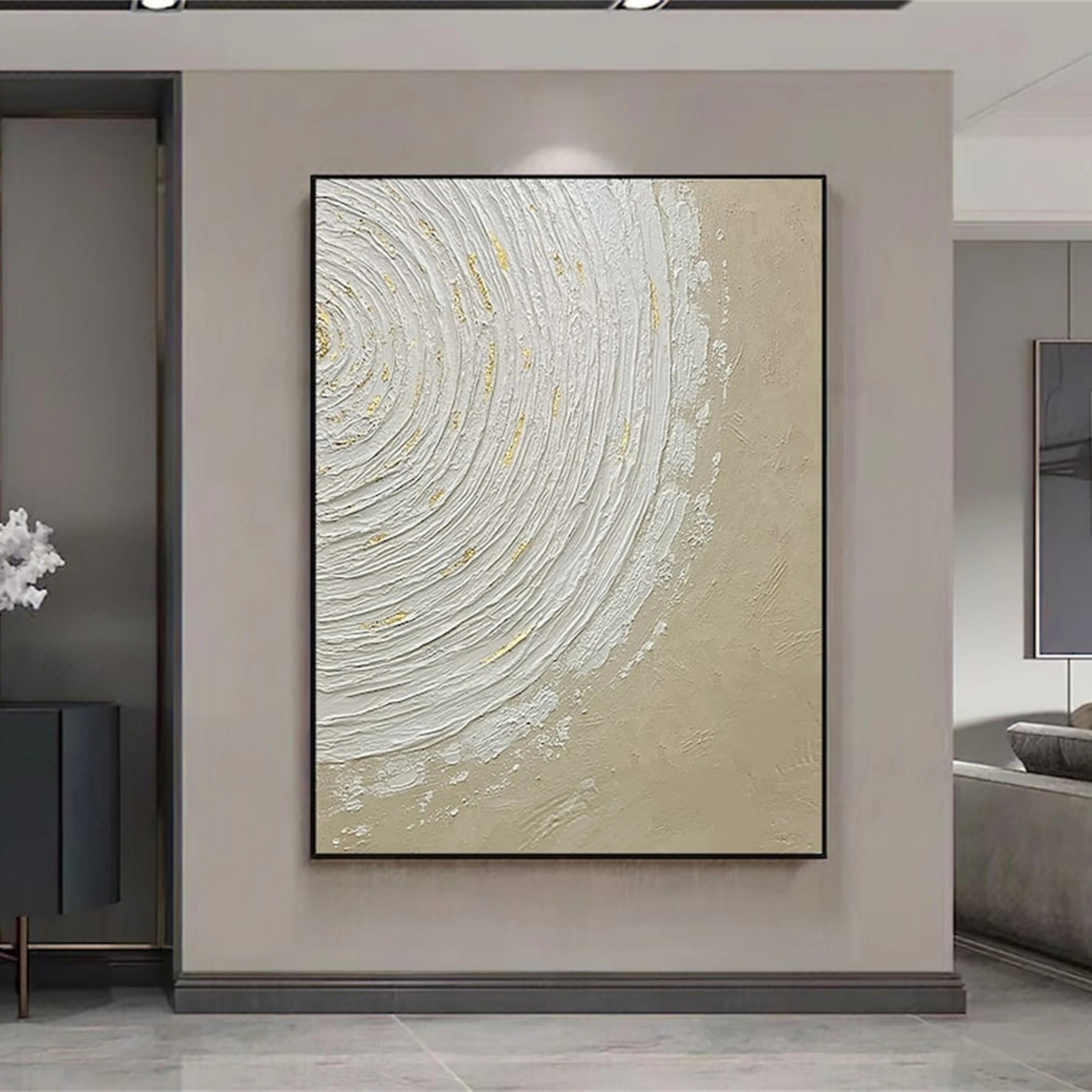 Beige & Brown Abstract Wall Art Canvas Print #BB089 - Modern Home Decor for Living Room, Bedroom & Office