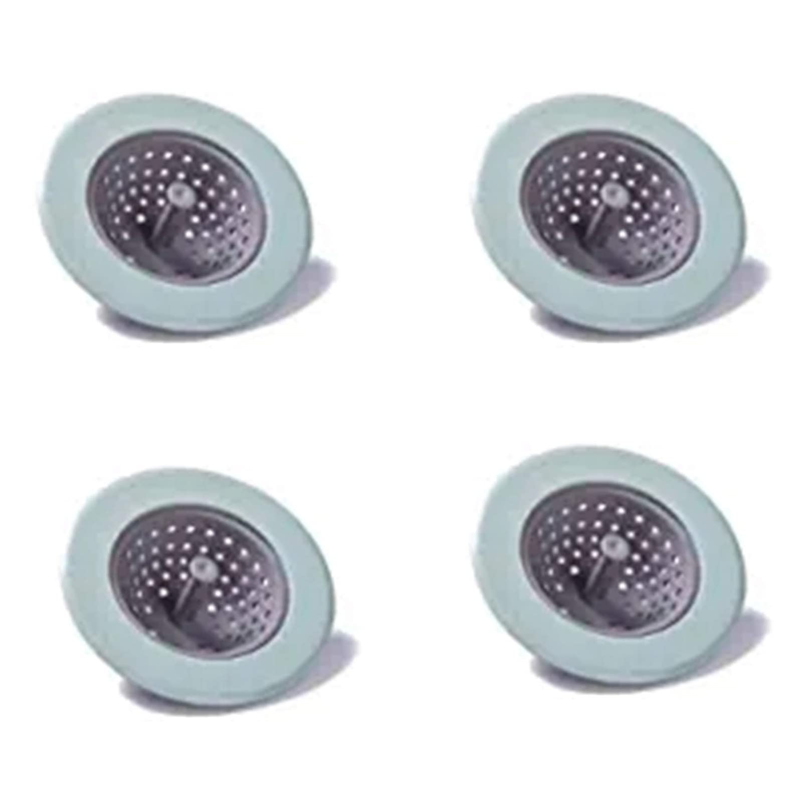 4 Pcs Flexible Silicone Sink Strainer Filter - 4.5'' Diameter Anti-Clog Drain Cover for Kitchen & Bathroom Sinks - Durable & Easy to Clean (Green, 4 Pack) - Perfect for Preventing Hair, Food Debris & Clogs in Home & Commercial Use