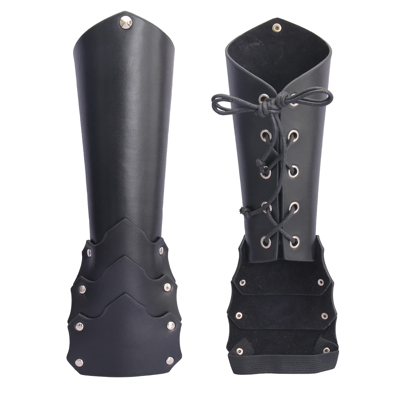 JAOYU Men's Leather Bracers - Medieval Arm Armor Cuffs & Viking Gauntlets for Cosplay, LARP, Renaissance Fairs | Unisex Wrist Armor for Historical Reenactments & Fantasy Costumes