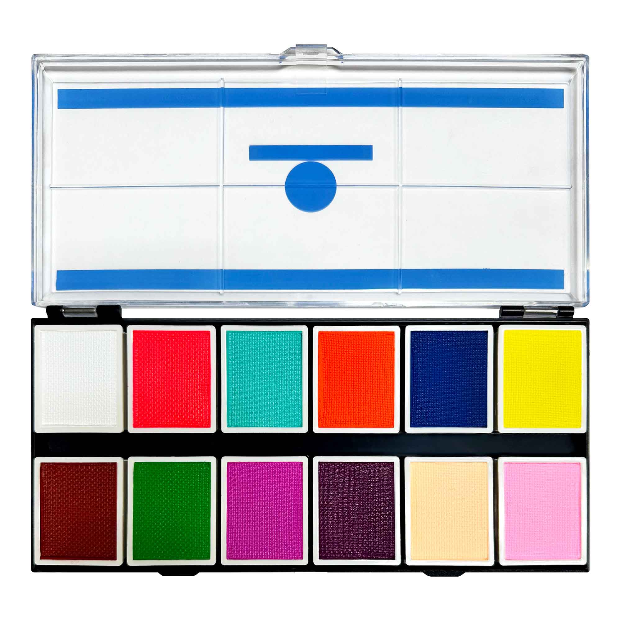 12 Color UV Water Activated Glow Body Paint Palette - Safe & Vibrant for Face & Body Art, Halloween, Cosplay & Festival Makeup