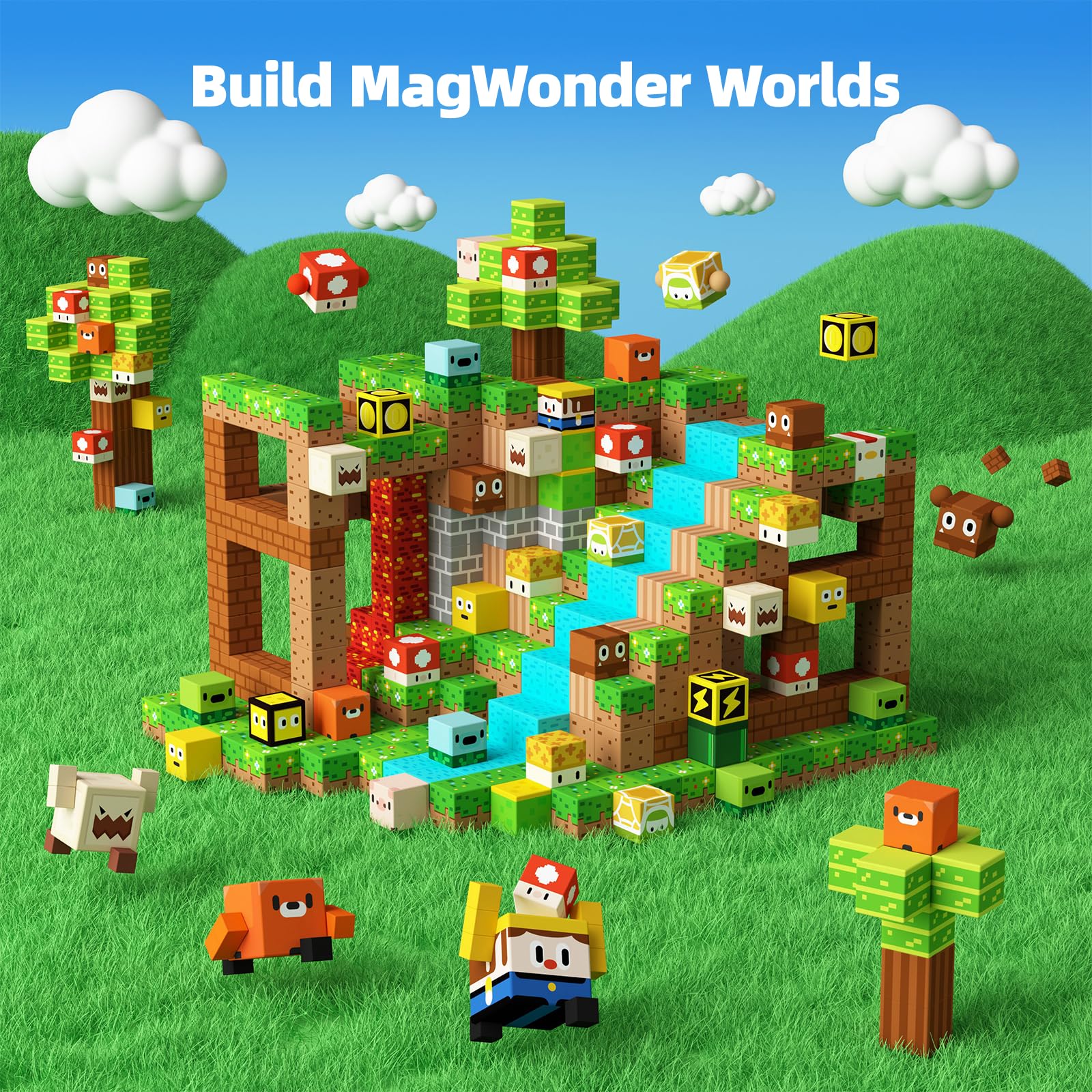 GobiDex 100PCS Magnetic Building Blocks for Kids Ages 3+ | STEM Educational Construction Toys for Boys & Girls | Creative Learning Sensory Gift for Birthday & Christmas | Perfect for Classroom, Home Play & STEM Activities (1 Inch)