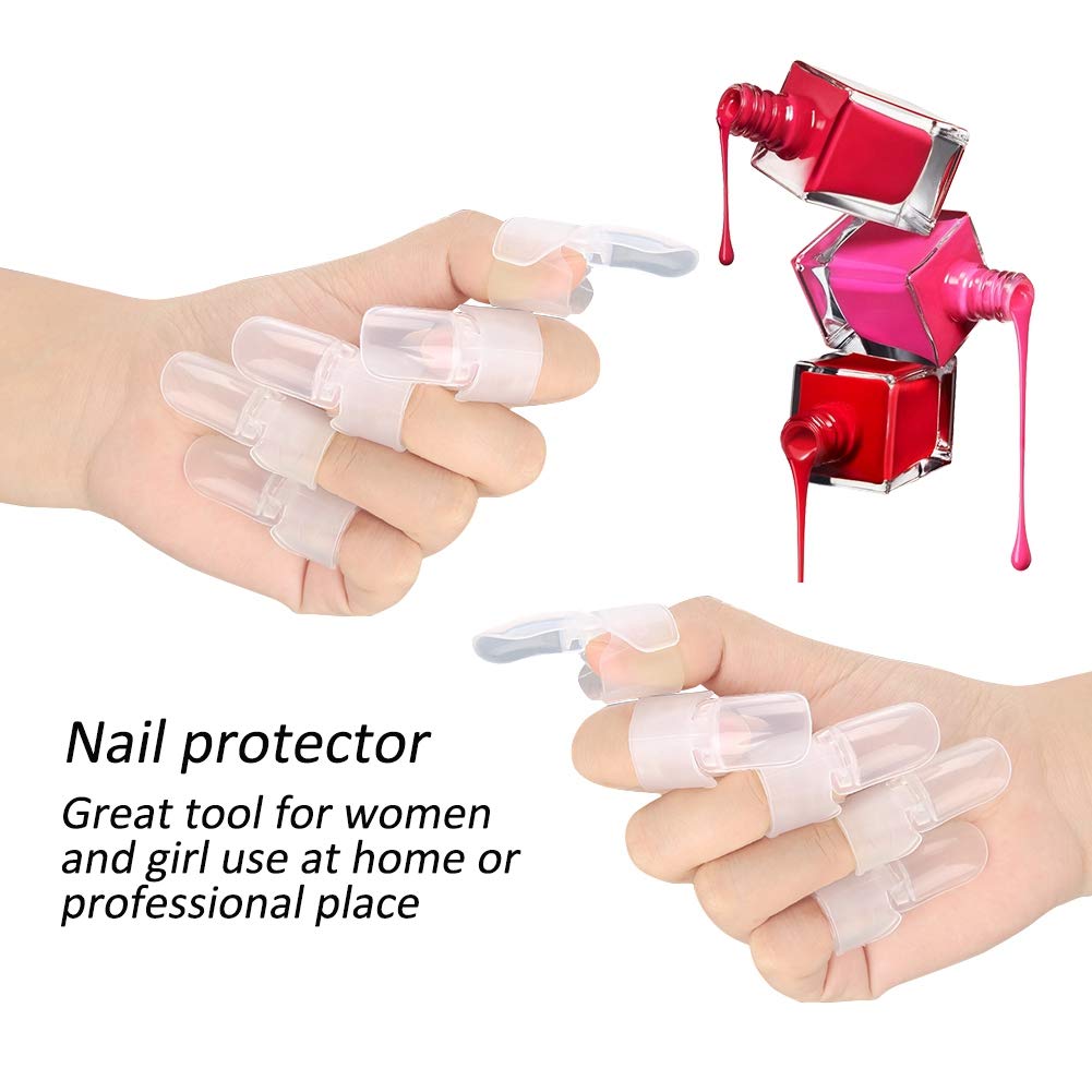 10pcs Nail Polish Protector Tips - Finger Nail Art Shields for Manicure & Salon Use, Reusable Nail Varnish Guards for Professional & Home Nail Care - Perfect for Nail Salons, DIY Manicures & Beauty Treatments