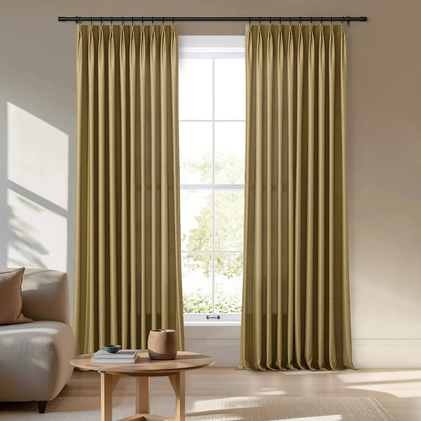 Luxury Veda Luster Cotton Velvet Pleated Curtains - Blackout Drapes for Living Room, Bedroom & Home Decor | Soft & Elegant Window Treatments for Enhanced Privacy & Light Control