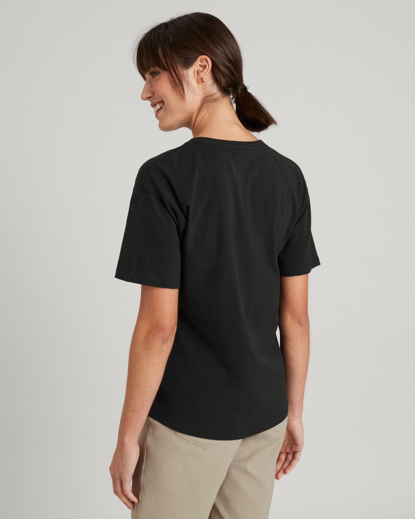 Kathmandu Logo Women's Short Sleeve T-Shirt - Breathable Cotton Tee for Casual Wear & Outdoor Activities - Black Stingray Color