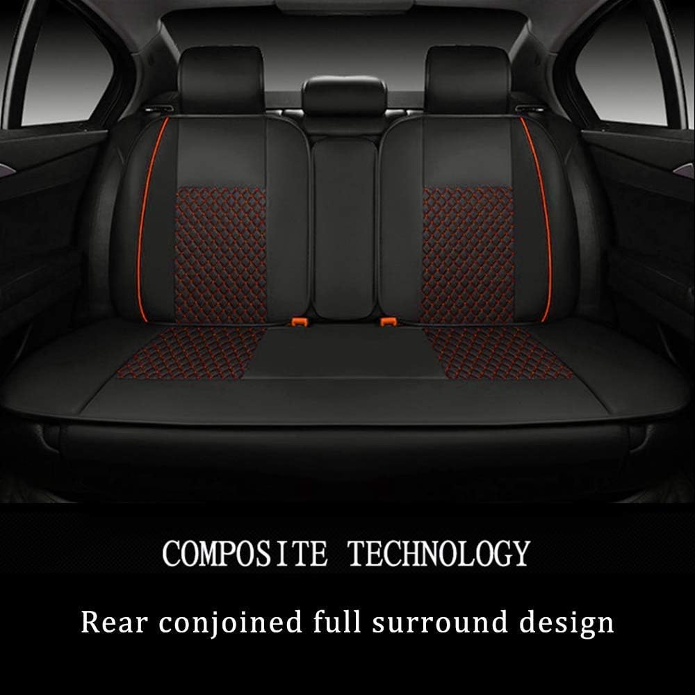 Surekit Hyundai Tucson 5-Seat Car Seat Covers - Premium PU Leather Seat Protector with Comfort Cushion, Black & Red - Perfect for Daily Commute & Road Trips