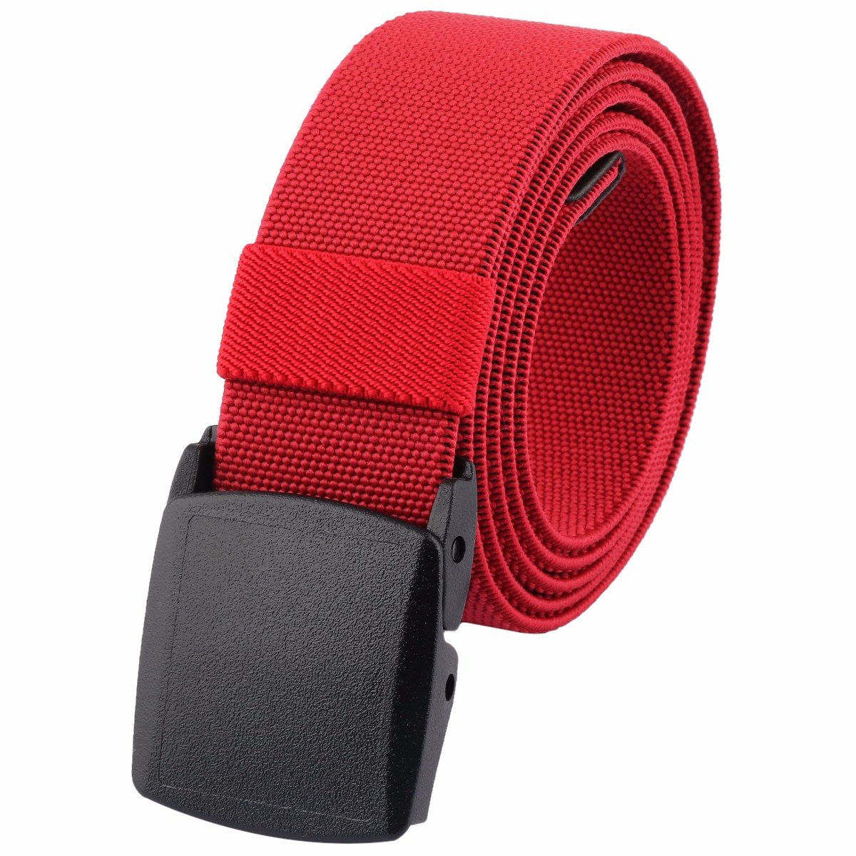 Moonsix Men's Elastic Military Tactical Belt - Adjustable Web Duty Belt with Plastic Buckle for Outdoor, Hiking, and Workwear