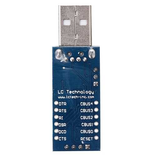 5pcs FT232 USB UART Board FT232RL to RS232 TTL Serial Converter Module - 52x17x11mm for Arduino, Raspberry Pi, DIY Electronics Projects