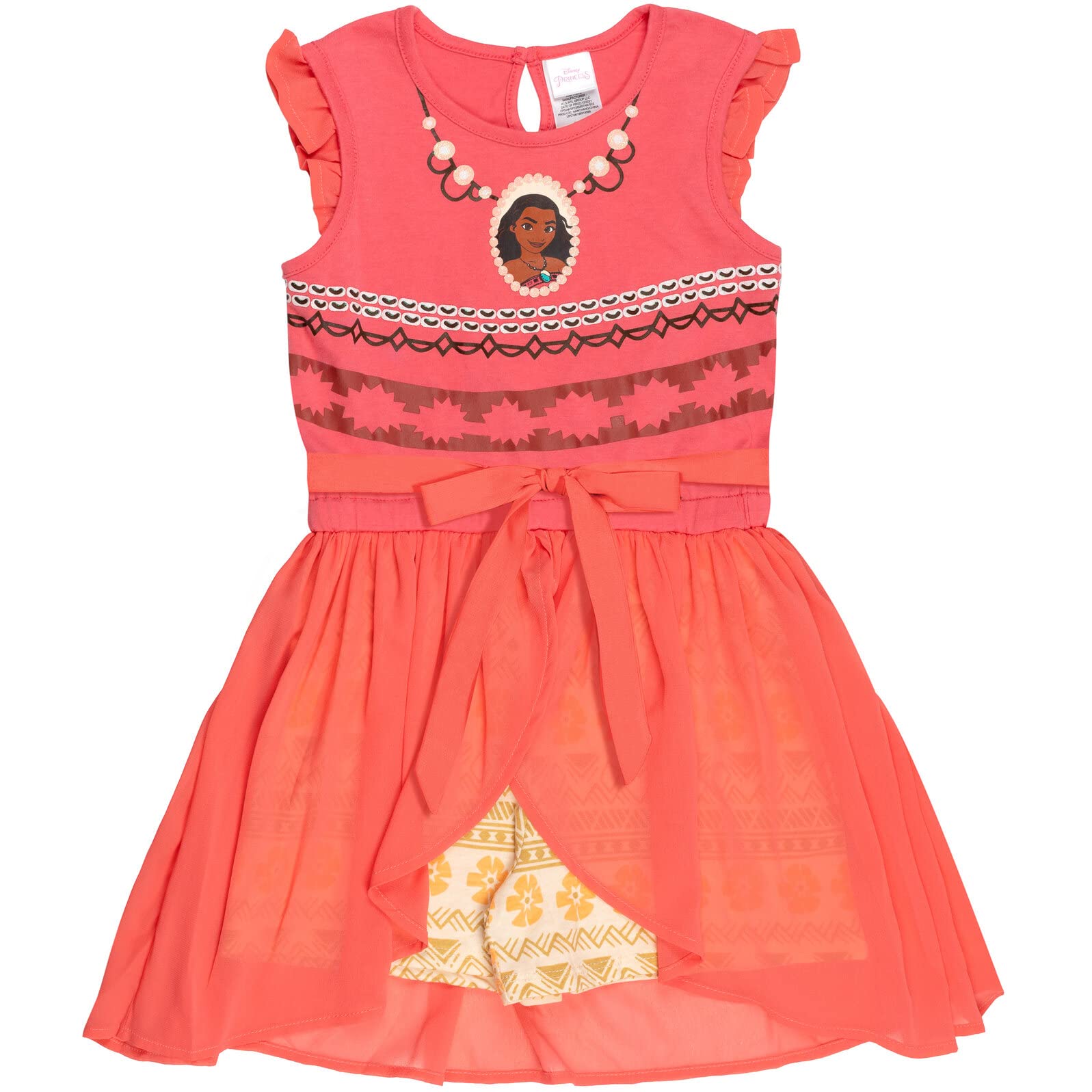 Disney Princess Girls Romper with Skirt Overlay - Cute Toddler to Big Kid Outfit for Birthday, Party & Dress Up | Soft Cotton Playwear