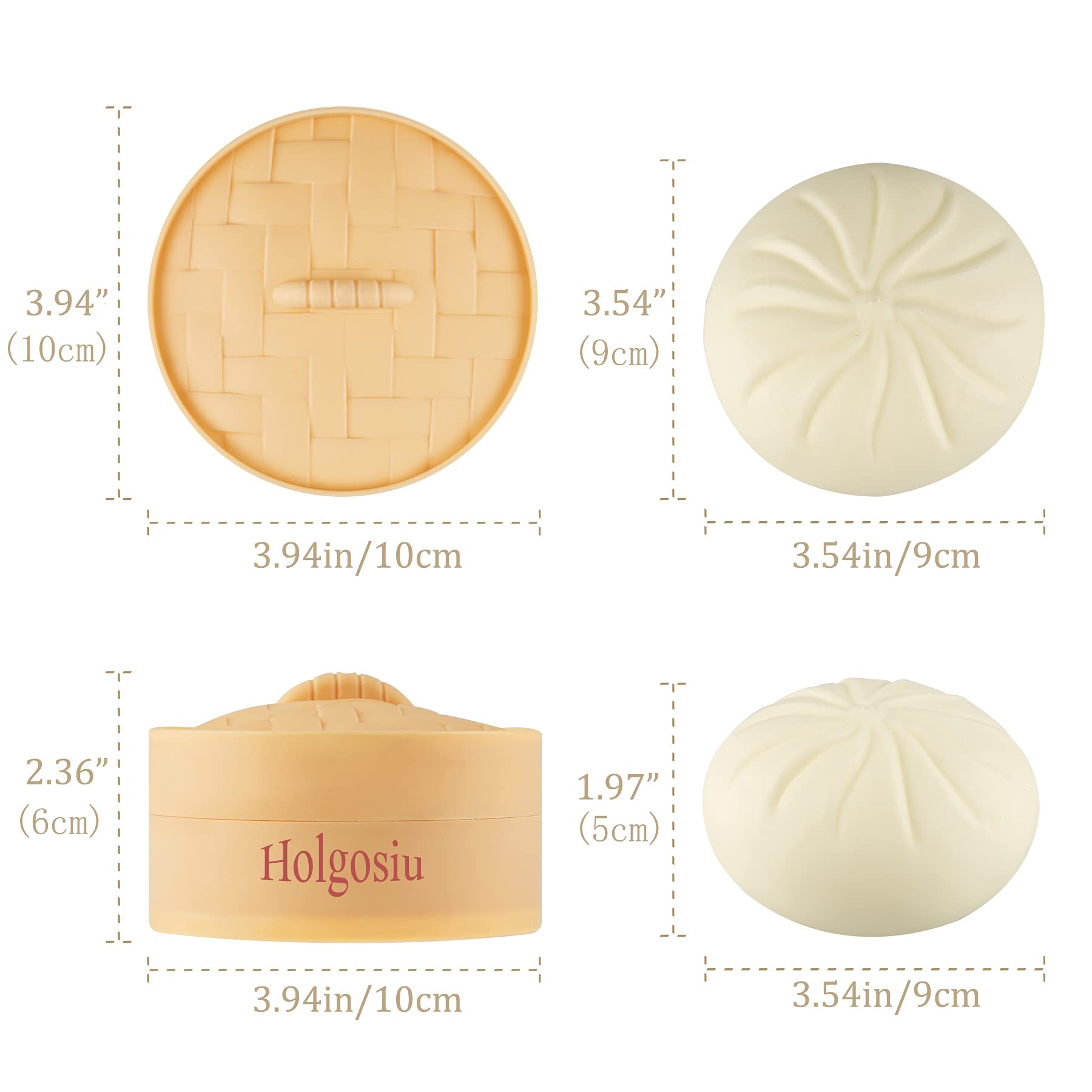 Holgosiu Dumpling Squishy Stress Ball - Sensory Fidget Toy for Anxiety Relief, ADHD & Stress - Soft Dough Squeeze Ball for Adults & Kids - Perfect for Office, Classroom & Home Relaxation
