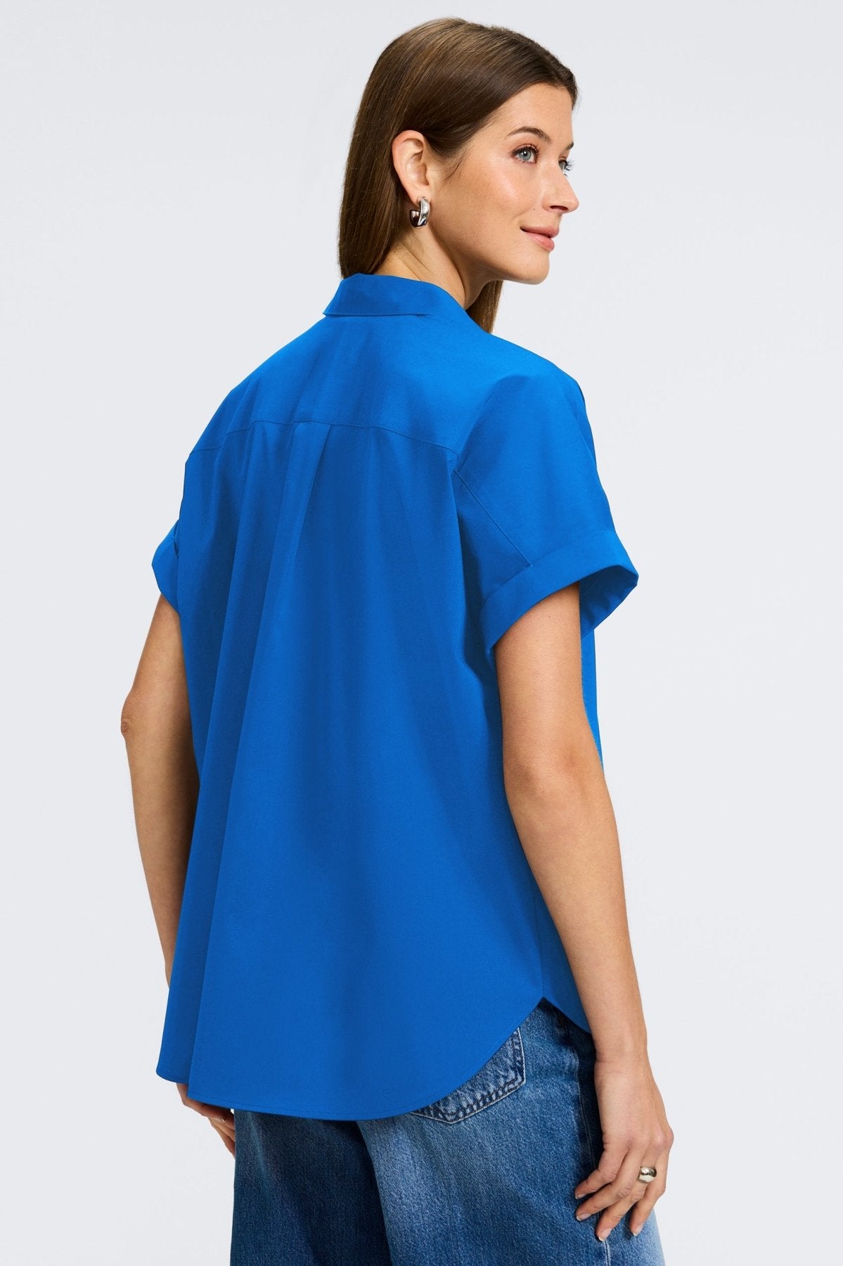 Abigail No Iron Stretch Short Sleeve Shirt - Wrinkle-Free Comfortable Blouse for Women | Perfect for Office, Travel & Casual Wear